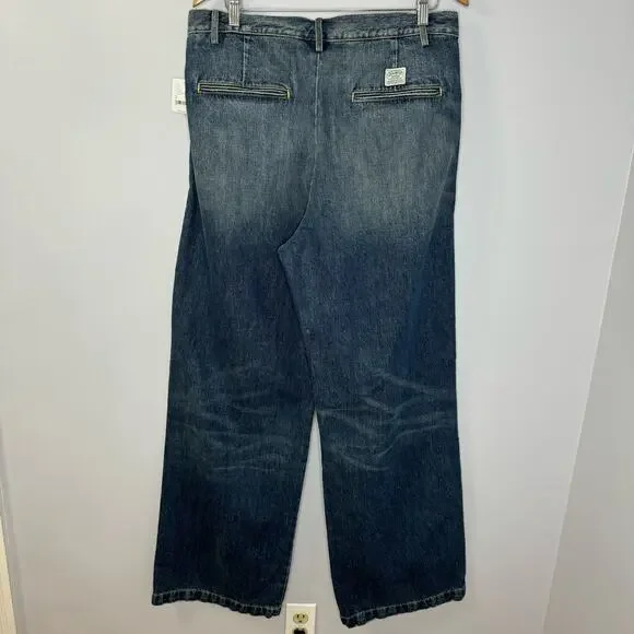 Denimist Free People Blair Double Pleat Jeans Relaxed Fit High Rise Women's 30